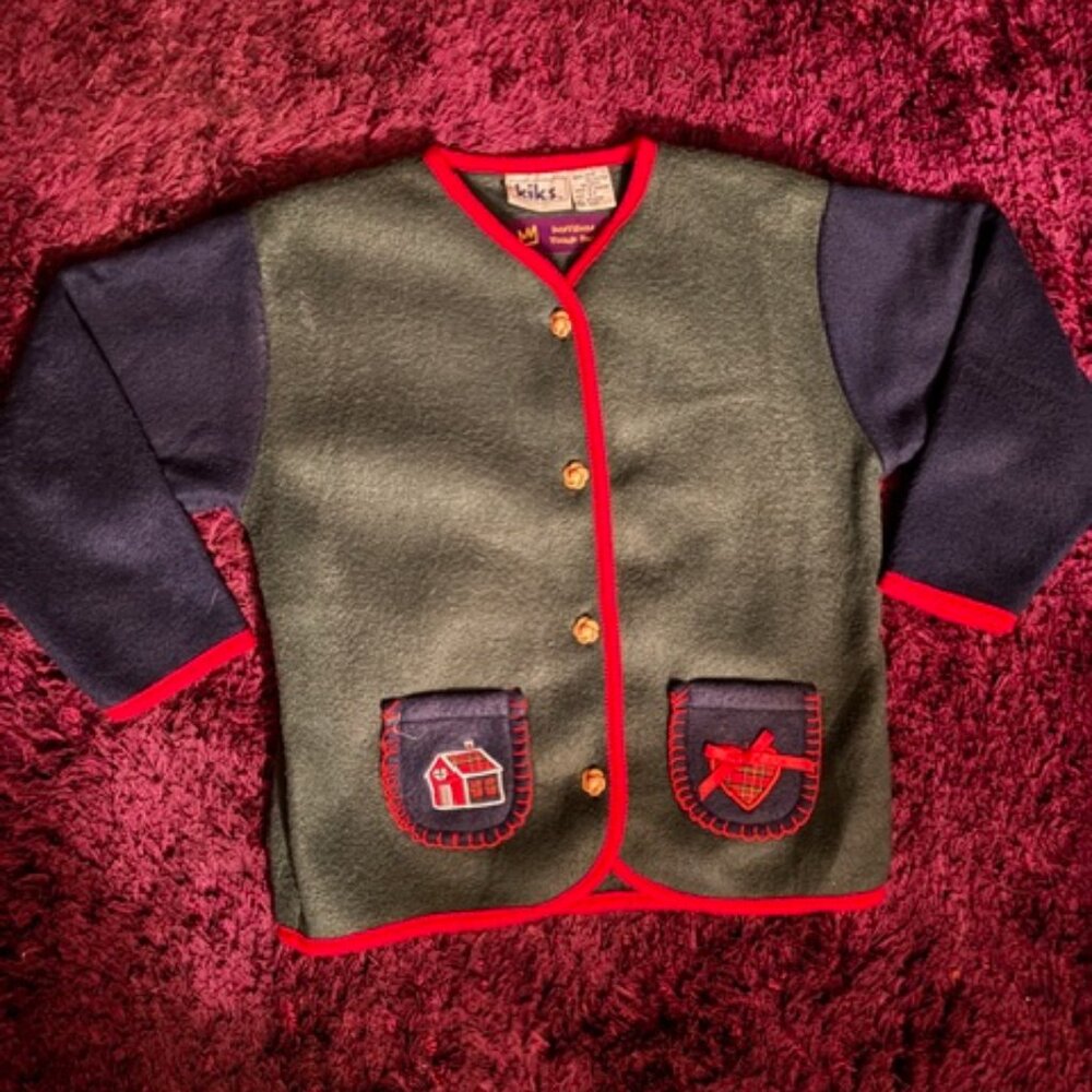 90s Vintage Kiks TM Boys Toddler Sweater Cardigan